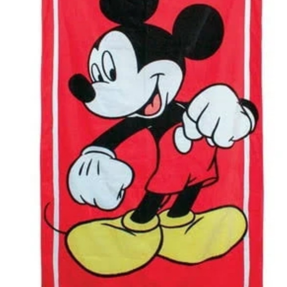 Disney Mickey Mouse Beach Towel- Red & Yellow Classic Design
